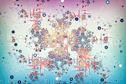 Abstract image of dots and lines on a light background. Stock Illustration