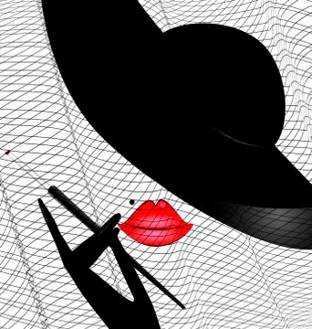 Abstract image of face and veil 스톡 일러스트