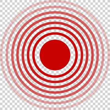 Abstract image featuring concentric red circles radiating outward against a.. Stock Illustration
