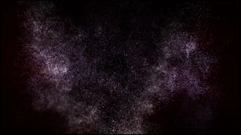 Abstract image featuring a dispersion of purple and white particles on a dark Stockbeeldmateriaal 281194893