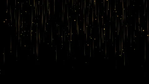 Abstract image featuring golden light streaks descending on a black background Vídeo Stock 280530456
