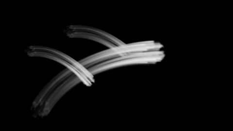 Abstract image featuring intersecting white brush strokes on a black background Vidéo 281133397