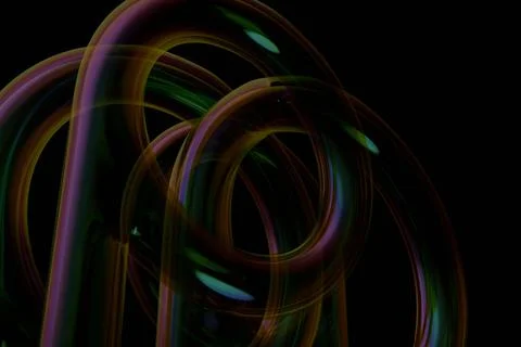 Abstract image featuring intertwining, translucent, iridescent tubes or bub.. Stock Illustration