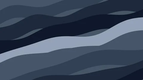 Abstract image featuring layered wavy bands in varying shades of blue and gra Illustrazione stock
