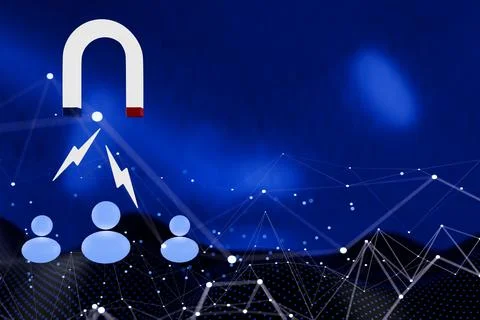 Abstract image featuring a magnet symbolizing attraction Illustrazione stock