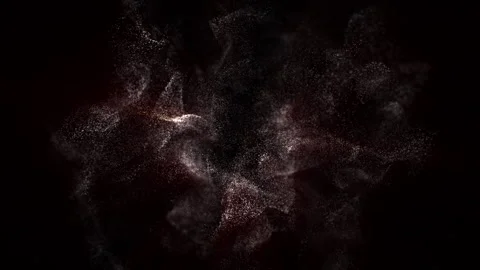 Abstract image featuring swirling white and red particles against a dark Vídeo Stock 281194415