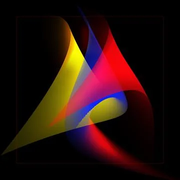 Abstract image featuring a vibrant pattern of multicolored shapes on a black bac Stock Illustration