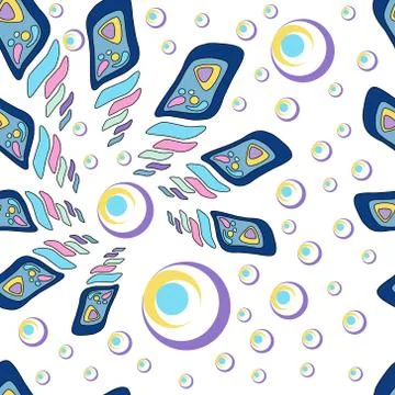 Abstract image of fish and bubbles Illustrazione stock