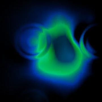 Abstract image of the flow of an energy blob for design.3d. Illustrazione stock