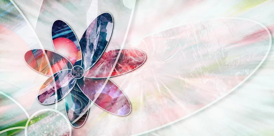Abstract image of a flower on a light background Stock Illustration