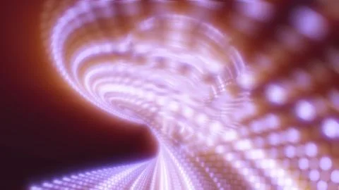 Abstract image of a fluid wave pattern in shades of purple with a glowing, dy Illustrazione stock