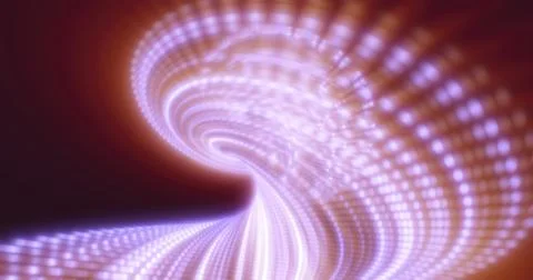 Abstract image of a fluid wave pattern in shades of purple with a glowing, dy Stock Photos