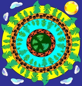 Abstract image of the forest in the ring Stock Illustration