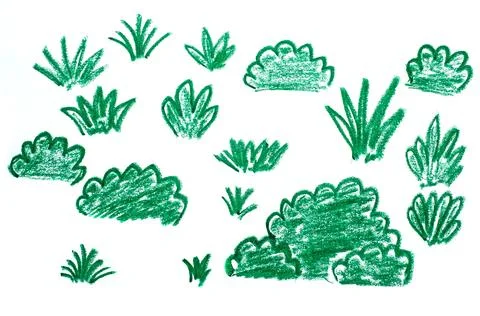 Abstract image with grass-like shape, Crayon scribbled texture. Stock Photos