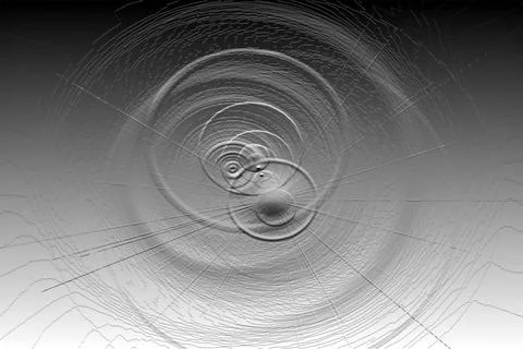Abstract image of gray background with circles and lines Stock Illustration