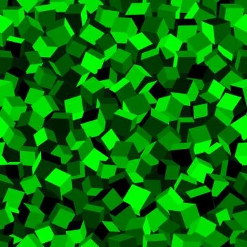 Abstract image of green cubes background. Seamless pattern vector illustration Stock Illustration