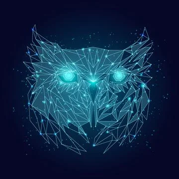Abstract image of the head of an owl. Stock Illustration