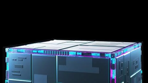 Abstract image of information flow. technology cube for providing information Stock Illustration