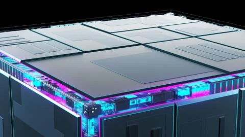 Abstract image of information flow. technology cube for providing information Stock Illustration