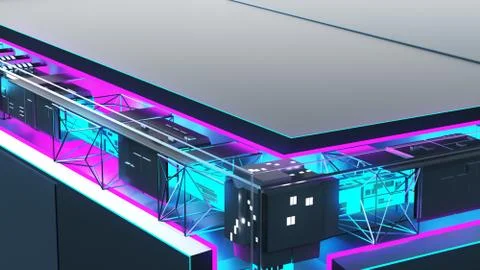 Abstract image of information flow. technology cube for providing information Stock Illustration