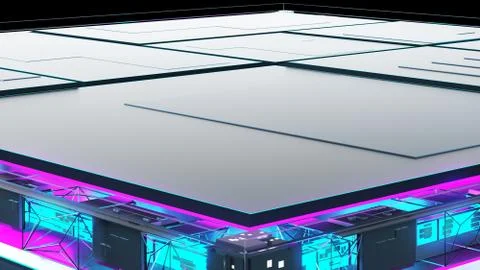 Abstract image of information flow. technology cube for providing information Stock Illustration