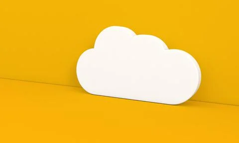 Abstract image of the internet cloud on a yellow background. Stock Illustration