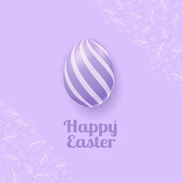 Abstract image of a large egg with a white bow and congratulations on Easter Stock Illustration