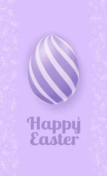 Abstract image of a large egg with a white bow and congratulations on Easter Stock Illustration
