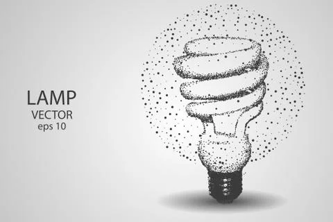 Abstract image of light bulb consisting of stars, dots, circles. Suitable for Stock Illustration