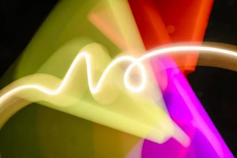 Abstract image of light painting with blur effect. Colorful vibrant lights .. Stock Illustration
