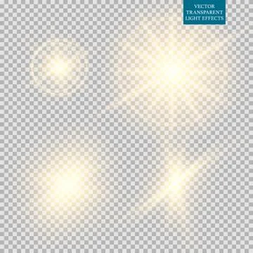 Abstract image of lighting flare. Set Stock Illustration