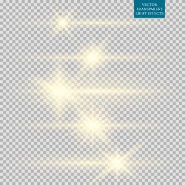 Abstract image of lighting flare. Set Stock Illustration