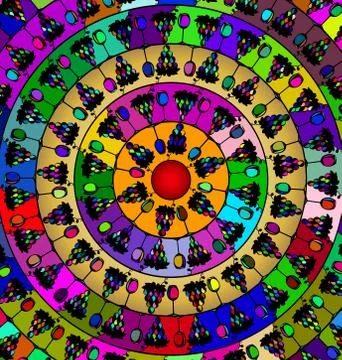 Abstract image of mandala consisting of figures wine and grape Illustrazione stock