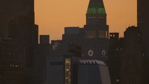 Abstract image of the Met Life clock tower. Stock Footage 95197295