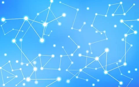 Abstract, image of network technology, blue gradient background Illustrazione stock