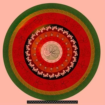 Abstract image of an old panel with an ethnic pattern.3d Stock Illustration