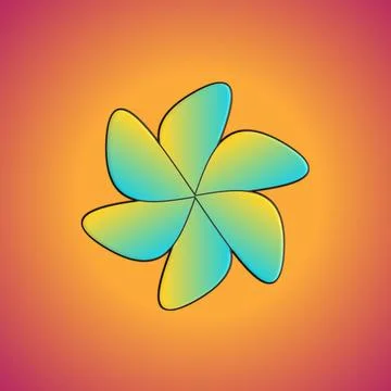 Abstract image of an orange background decorated with a large flower Stock Illustration