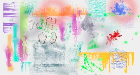 Abstract image with paint spots of different shapes. Stock Illustration