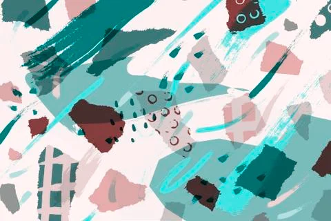 Abstract image with paint spots of different shapes. Stock Illustration