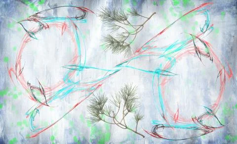 Abstract image with paint spots of different shapes. Stock Illustration
