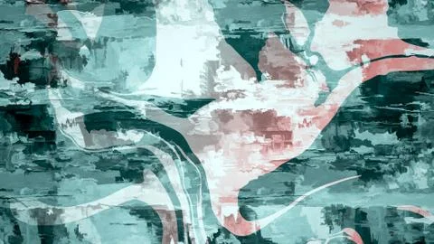 Abstract image with paint strokes of different shapes. Stock Illustration