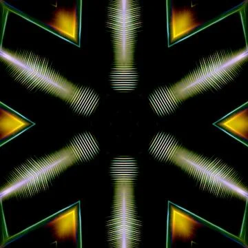 Abstract image of patterns on a black background. Illustrazione stock
