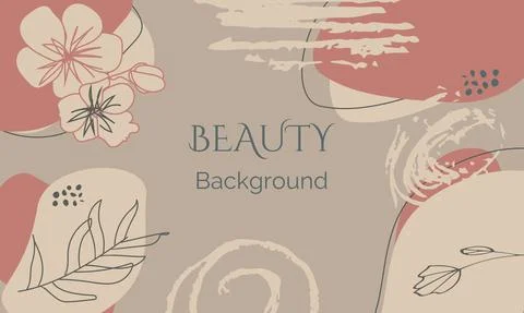 Abstract image with pink and black leaves Stock Illustration
