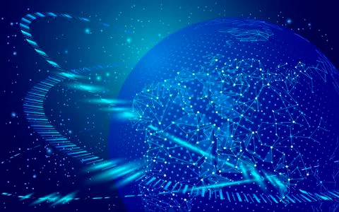 Abstract image of a planet Earth in the form of a starry sky or space, cons.. Stock Illustration
