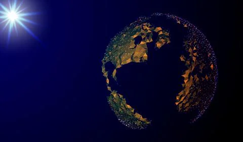 Abstract image of a planet Earth in the form of a starry sky or space, consis Stock Illustration