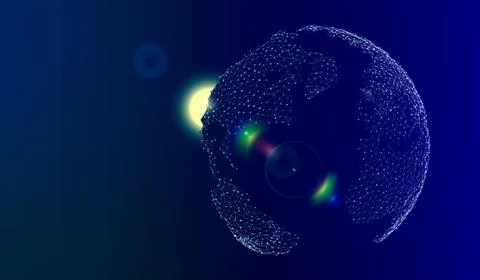 Abstract image of a planet Earth in the form of a starry sky or space, consis Stock Illustration
