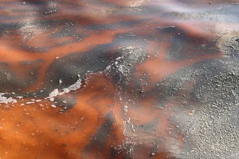 Abstract Image of Polluted Water Surface with Oily Patterns Stock Photos