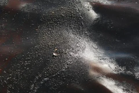 Abstract Image of Polluted Water Surface with Oily Patterns Stock Photos