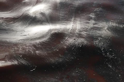 Abstract Image of Polluted Water Surface with Oily Patterns Foto stock