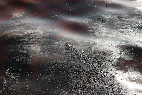 Abstract Image of Polluted Water Surface with Oily Patterns Stock Photos